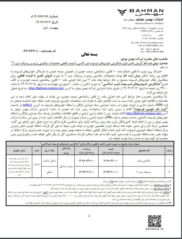 آغاز پیش‌ثبت‌نام فروش ریسپکت و دیگنیتی پرایم در قالب ۳ طرح فروش