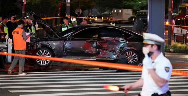 برخورد مرگبار یک خودرو با عابران پیاده در کره جنوبی