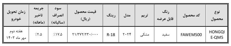 فروش فوری هونگچی برقی آغاز شد + شرایط