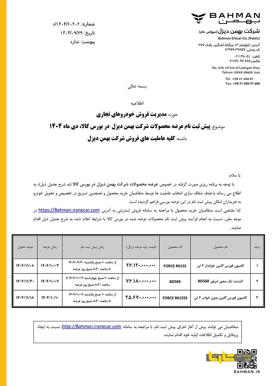 عرضه محصولات فورس و امپاور در بورس کالا