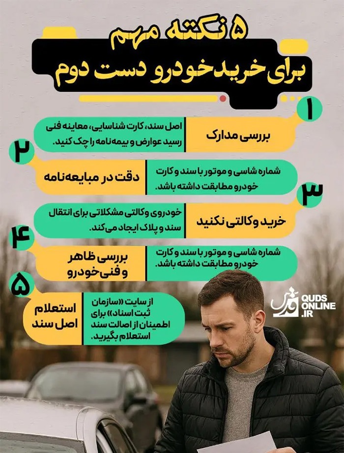 ۵ نکته مهم برای خرید خودرو دست دوم