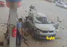لحظه انفجار مهیب یک خودرو در جایگاه پمپ گاز + فیلم منبع سایت کارنا