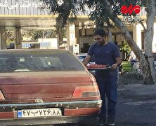 تصویر جالبی که از یک پمپ بنزین در تهران وایرال شد