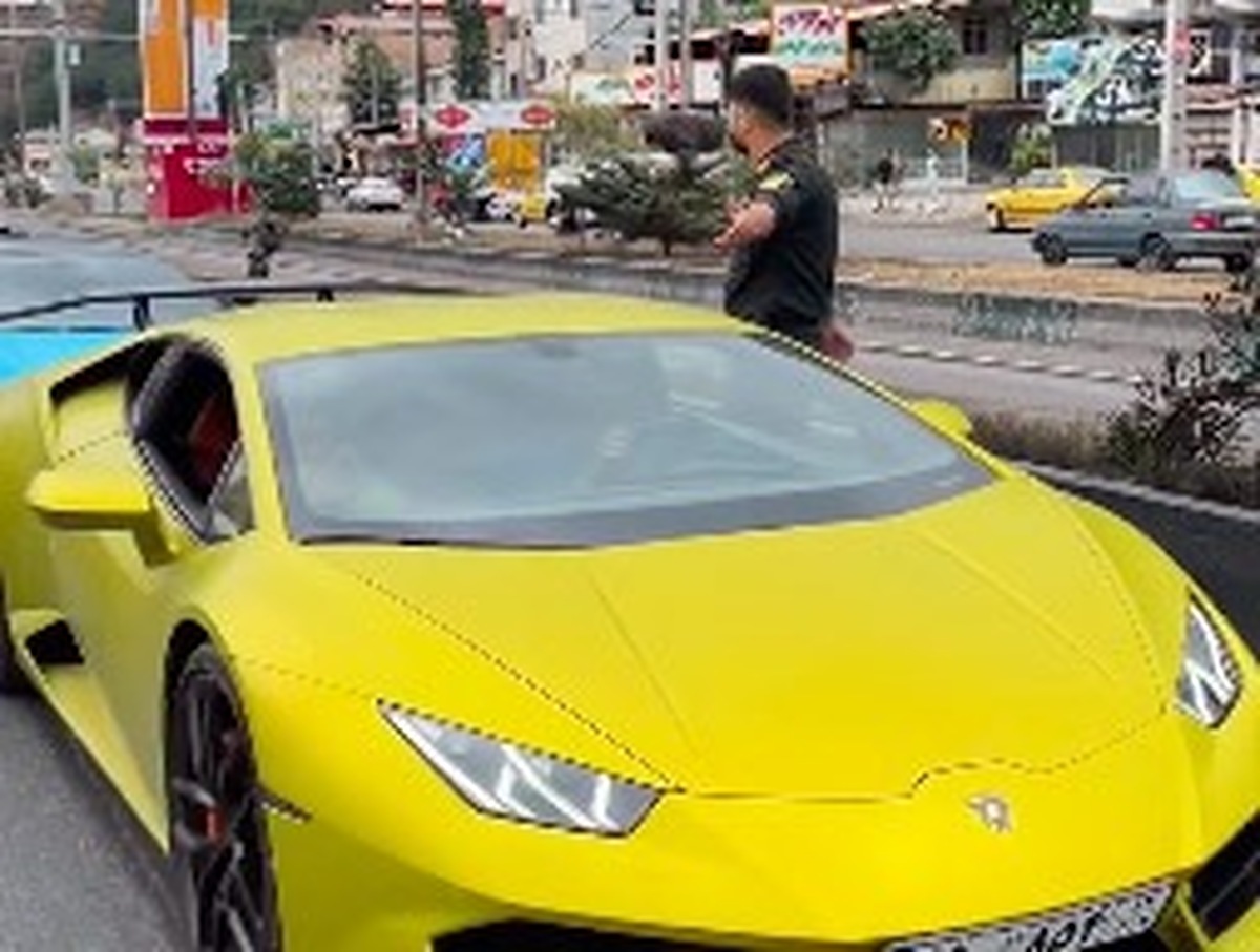 فیلم ایست مامور پلیس به خودروی لامبورگینی و دوستانش