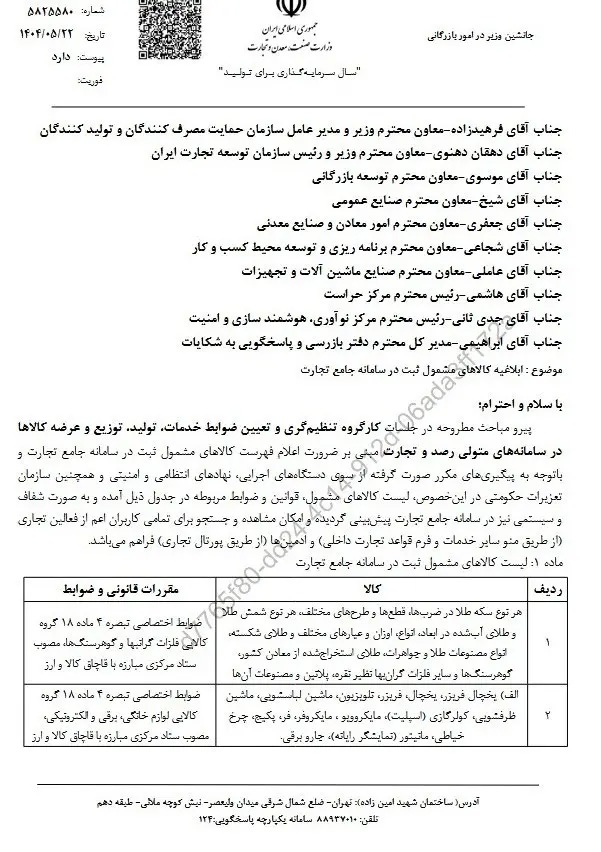 مقررات جدید ورود طلا و لوازم برقی اعلام شد