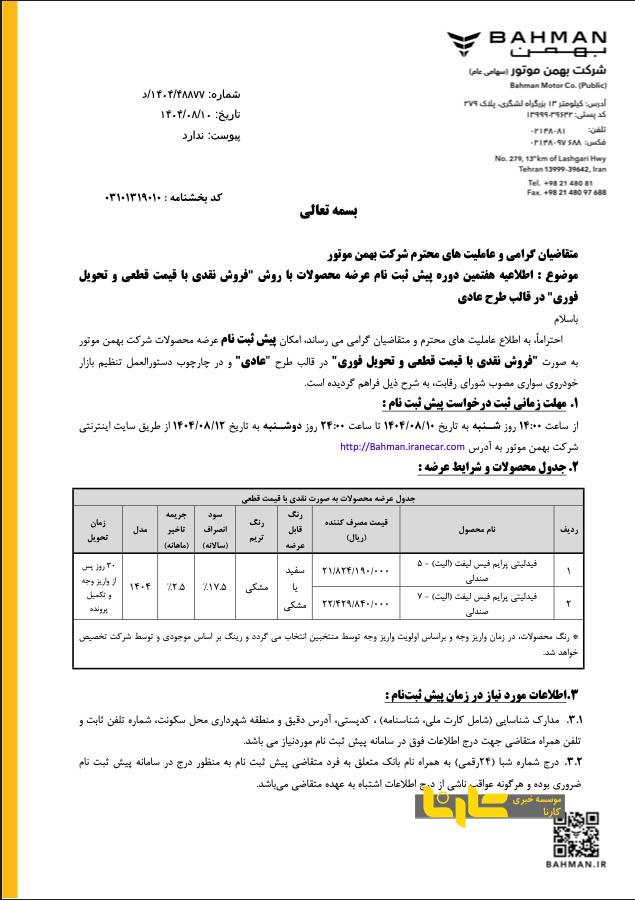 شرایط فروش فوری فیدلیتی پرایم و ریسپکت اعلام شد