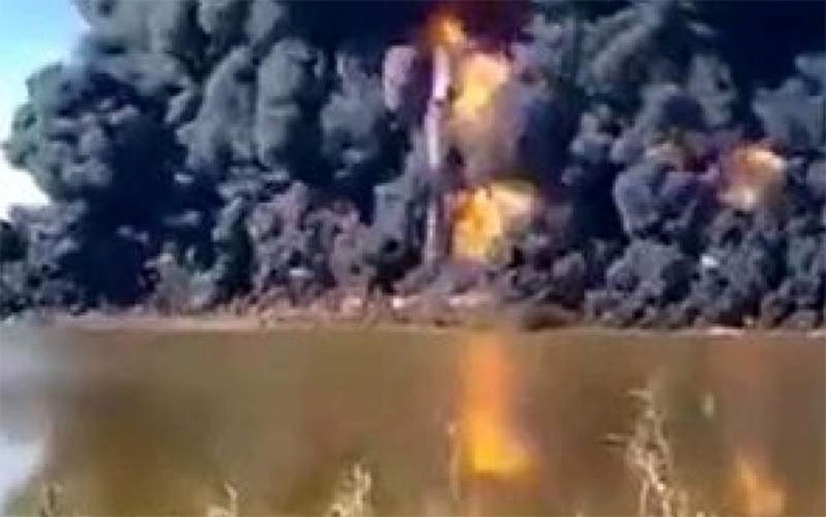 فیلم انفجار سهمگین قطار در تصادف با خودرو