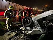 فیلم تصادف مرگبار پژو 206 در بزرگراه حکیم منبع سایت کارنا