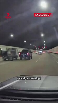 فیلم درگیری وانت با کامیونت در حال حرکت!