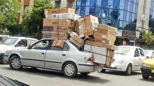 فیلم حمل بار عجیب با خودروی سواری در مشهد منبع سایت کارنا